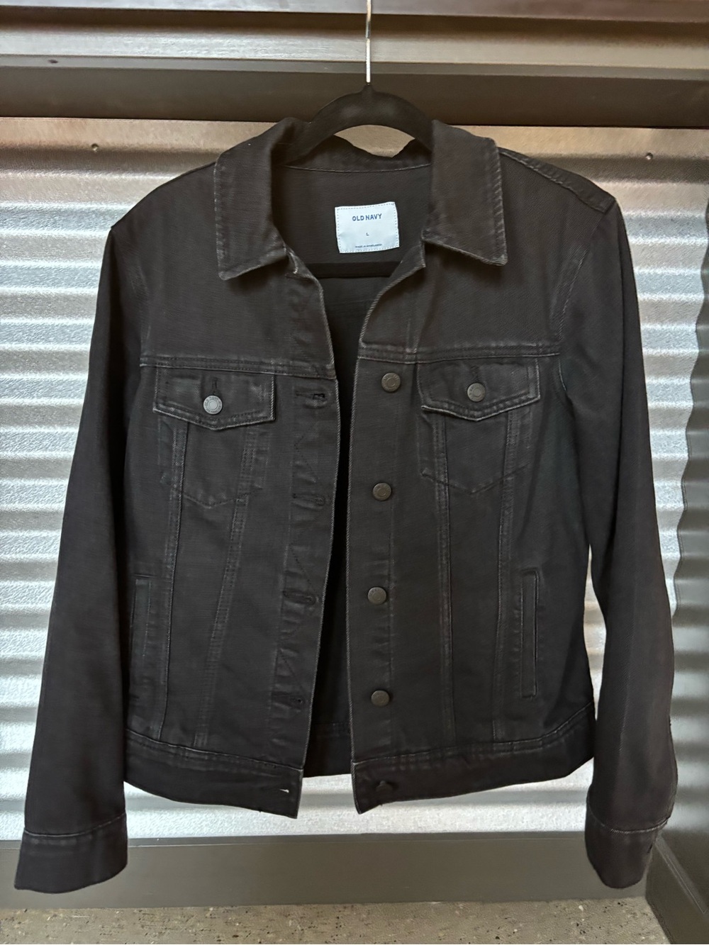 Old Navy Black Denim Jacket with Collar